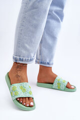 Women's Slippers With Emoticons Green Cosette 26212-21 цена и информация | Женские тапочки | pigu.lt