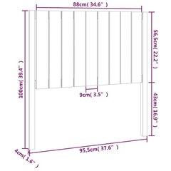 Lovos galvūgalis, Pušies medienos masyvas, 95,5x4x100cm kaina ir informacija | Lovos | pigu.lt