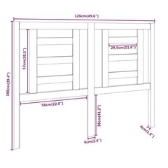 Lovos galvūgalis , Pušies medienos masyvas, 126x4x100cm цена и информация | Кровати | pigu.lt