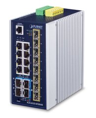 PLANET IP30 Industrial L3 8-Port Managed Gigabit Ethernet (10/100/1000) Blue, White kaina ir informacija | Komutatoriai (Switch) | pigu.lt