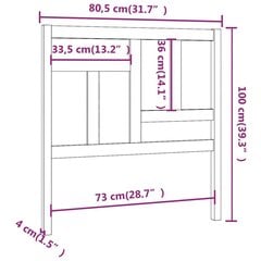 Lovos galvūgalis, 80,5x4x100 cm, rudas kaina ir informacija | Lovos | pigu.lt