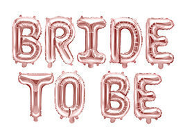 Foliniai balionai Bride to be 340x35 cm,auksiniai/rožiniai, 50 vnt. kaina ir informacija | Balionai | pigu.lt