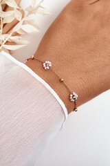 Bracelet With Pink Gold Flowers 26380-uniw цена и информация | Женские браслеты | pigu.lt