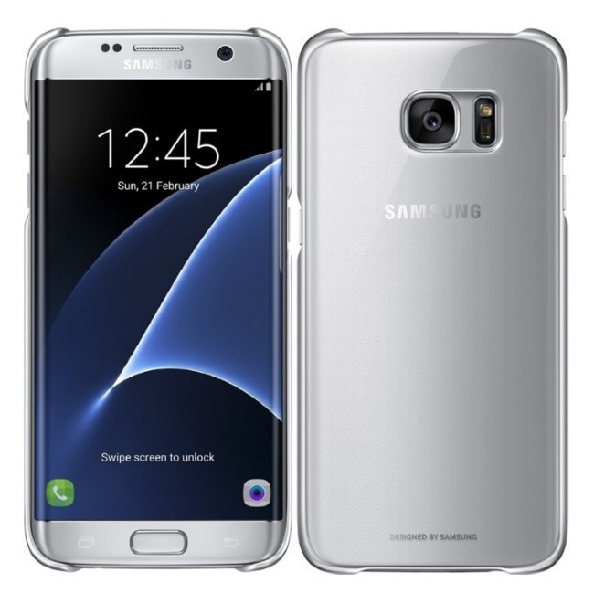 Apsauginis dėklas Clear Cover skirtas Samsung Galaxy S7 Edge, Sidabrinis цена и информация | Telefono dėklai | pigu.lt