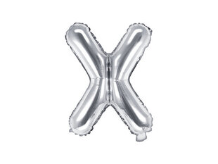 Foliniai balionai Raidė "X" 35 cm, sidabriniai, 50 vnt. цена и информация | Шарики | pigu.lt