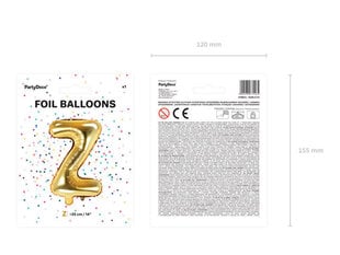 Foliniai balionai Raidė "Z" 35 cm, auksiniai, 50 vnt. цена и информация | Шарики | pigu.lt