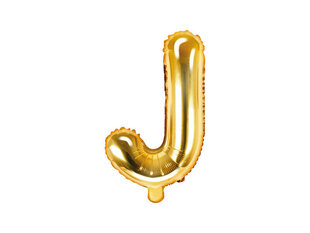 Foliniai balionai Raidė "J" 35 cm, auksiniai, 50 vnt. цена и информация | Шарики | pigu.lt