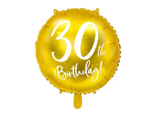 Foliniai balionai 30th Birthday 45 cm, auksiniai, 50 vnt. цена и информация | Шарики | pigu.lt