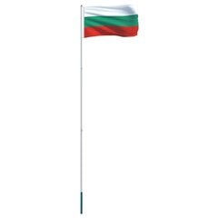 Bulgarijos vėliava su stiebu, aliuminis, 4m цена и информация | Флаги и аксессуары к ним | pigu.lt