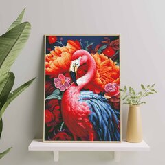 Deimantinė mozaika OhArt Rožinis flamingas 40x50 cm kaina ir informacija | Deimantinės mozaikos | pigu.lt