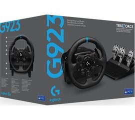 Игровое рулевое колесо и педали Logitech G923, предназначены для ПК/ PS4 (941-000149) цена и информация | Игровые рули | pigu.lt