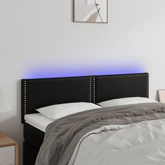 Galvūgalis su led, juodas, 144x5x78/88cm kaina ir informacija | Lovos | pigu.lt