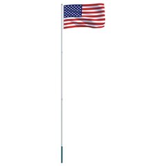 JAV vėliava su stiebu, aliuminis, 4m цена и информация | Флаги и аксессуары к ним | pigu.lt