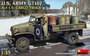 Сборная модель MiniArt - U.S. ARMY G7107 4X4 1,5t CARGO TRUCK, 1/35, 35380 цена и информация | Склеиваемые модели | pigu.lt