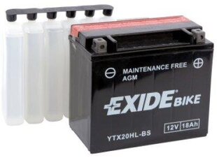 Exide moto akumuliatorius 12V 18Ah YTX20HL-BS AGM 175x87x155 -+ цена и информация | Мото аккумуляторы | pigu.lt