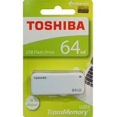 Флэш-накопитель Toshiba U203, 64GB USB 2.0, белая цена и информация | USB накопители | pigu.lt