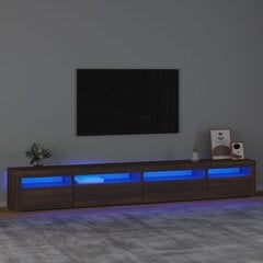 Televizoriaus spintelė su led, ruda ąžuolo, 270 x 35 x 40 cm цена и информация | Тумбы под телевизор | pigu.lt