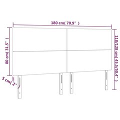 Galvūgalis su LED , Dirbtinė oda, 180x5x118/128cm, juoda цена и информация | Кровати | pigu.lt