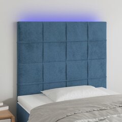 Galvūgalis su led, tamsiai mėlynas, 80x5x118/128cm kaina ir informacija | Lovos | pigu.lt