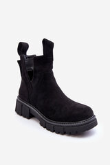 Cut-Out Work Boots Black Heaven 26969-21 цена и информация | Женские сапоги | pigu.lt