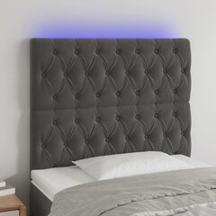 Galvūgalis su led, tamsiai pilkas, 90x7x118/128cm kaina ir informacija | Lovos | pigu.lt