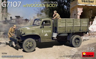 Сборная модель MiniArt - 1,5t 4x4 Chevrolet G7107 Cargo Truck w/Wooden Body, 1/35, 35386 цена и информация | Склеиваемые модели | pigu.lt