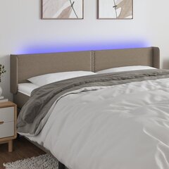 Galvūgalis su LED, Audinys, 163x16x78/88cm, taupe spalva kaina ir informacija | Lovos | pigu.lt