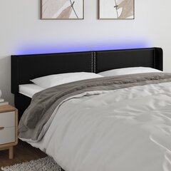 Galvūgalis su led, juodas, 163x16x78/88cm kaina ir informacija | Lovos | pigu.lt