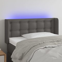 Galvūgalis su led, pilkas, 93x16x78/88cm kaina ir informacija | Lovos | pigu.lt