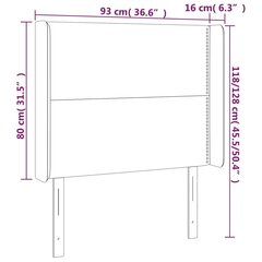 Galvūgalis su led, juodas, 93x16x118/128cm kaina ir informacija | Lovos | pigu.lt