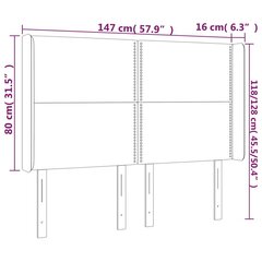 Galvūgalis su led, mėlynas, 147x16x118/128cm kaina ir informacija | Lovos | pigu.lt