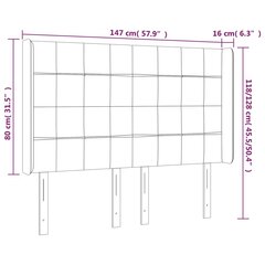 Galvūgalis su led, tamsiai mėlynas, 147x16x118/128cm kaina ir informacija | Lovos | pigu.lt