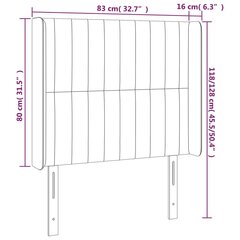 Galvūgalis su led, tamsiai mėlynas, 83x16x118/128cm kaina ir informacija | Lovos | pigu.lt