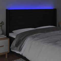 Galvūgalis su led, juodas, 163x16x118/128cm kaina ir informacija | Lovos | pigu.lt