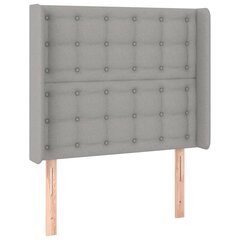 Galvūgalis su led, šviesiai pilkas, 93x16x118/128cm kaina ir informacija | Lovos | pigu.lt