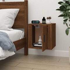 Sieninė televizoriaus spintelė, ruda ąžuolo, 40x34,5x40cm kaina ir informacija | Spintelės prie lovos | pigu.lt