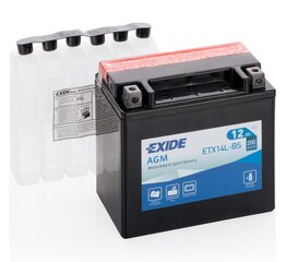 Аккумулятор Exide 12V 12Ah YTX14L-BS AGM 150x87x145-+ цена и информация | Мото аккумуляторы | pigu.lt