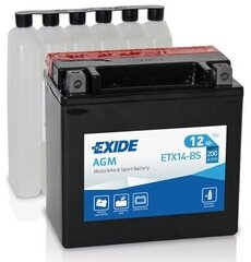 Exide moto akumuliatorius 12V 12Ah YTX14-BS AGM 150x87x145+- kaina ir informacija | Moto akumuliatoriai | pigu.lt