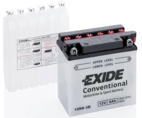 Akumuliatorius Exide 12V 9Ah 12N9-3B 135x75x139-+ цена и информация | Мото аккумуляторы | pigu.lt