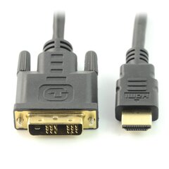 HDMI laidas - DVI-D, 1.5 m, pilkas kaina ir informacija | Kabeliai ir laidai | pigu.lt