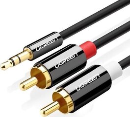 Kabelis Ugreen Jack 3.5mm - RCA (Cinch) x2, 1m UGR164 kaina ir informacija | Kabeliai ir laidai | pigu.lt