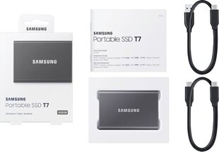 Samsung SSD T7 2TB, Pilka ((MU-PC2T0T/WW) kaina ir informacija | Išoriniai kietieji diskai (SSD, HDD) | pigu.lt