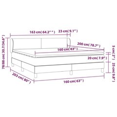 Lova su spyruoklėmis ir čiužiniu, juoda, 160x200 cm, audinys цена и информация | Кровати | pigu.lt