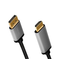 Адаптер Displayport to HDMI 4K/60Hz, alu, 2 м цена и информация | Кабели и провода | pigu.lt