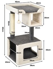 Draskyklė su nameliu Costway, 80cm kaina ir informacija | Draskyklės | pigu.lt