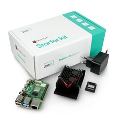 Raspberry Pi 4B WiFi 8GB RAM rinkinys su priedais - korpusas su ventiliatoriumi kaina ir informacija | Atviro kodo elektronika | pigu.lt