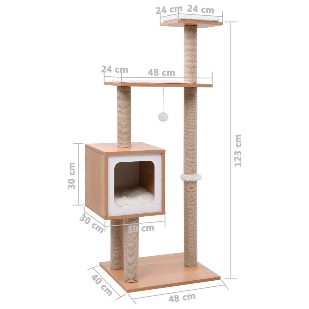 Draskyklė katėms su kilimėliu iš sizalio, 123cm kaina ir informacija | Draskyklės | pigu.lt