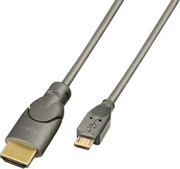 Lindy 41565, MHL/HDMI, 0.5 м цена и информация | Кабели и провода | pigu.lt