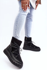 Leather Snow Boots Platform Black Maxava 27678-21 цена и информация | Женские сапоги | pigu.lt