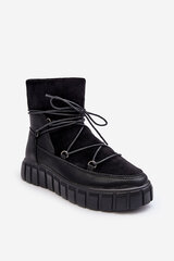 Leather Snow Boots Platform Black Maxava 27678-21 цена и информация | Женские сапоги | pigu.lt